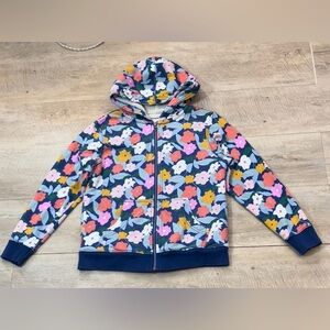 Hanna Andersson Girl’s Rainbow Floral Sherpa Lined Hoodie Size 10